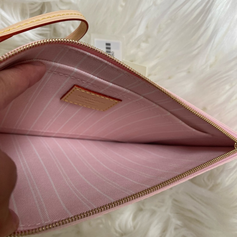 ✨💛Louis Vuitton💛✨ Neverfull Pouch By the Pool Light Pink & Yellow - Picture 11 of 12